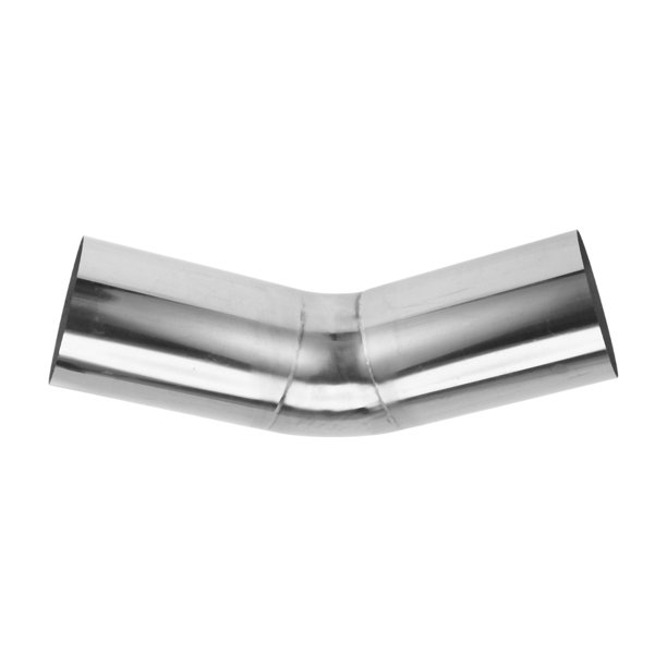 Tubería de escape de mandril de 45 grados, tubería personalizada para automóvil modificado, 102mm/4" OD, 200mm/7.87" de longitud, acero inoxidable 304, tono plateado