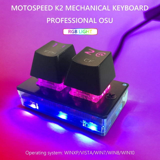 Intercambio en caliente Tipo-C RGB Ergonomía OSU 2 teclas Programación de macros Teclado mecánico