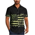 thumbnail image 5 of Elvqul Mens American Flag Shirts Lapel Black 4th of July T Shirts Button up Travel Summer Short Sleeve Shirts for Men Star, 5 of 6