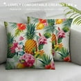 thumbnail image 3 of COMIO  Pineapples Throw Pillow Cover Palm Leaves and Flowers Decorative Pillow Case Home Decor Square Pillowcase, 3 of 5