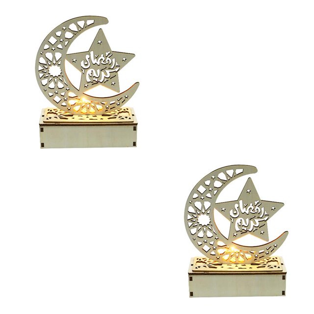 Bewildely Colgante de EID Mubarak con velas LED, decoraciones de Ramadán para el hogar, fiesta musulmana islámica, decoración Eid Kareem Ramadan No.10 2piezas Bewildely CBP171857