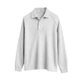 thumbnail image 4 of LTTVQM Men's Polo Shirts Waffle Textured Heavyweight Knitted 2026 Winter Shirts Casual Oversized Long Sleeve Golf T-Shirt Light Gray 3XL, 4 of 7