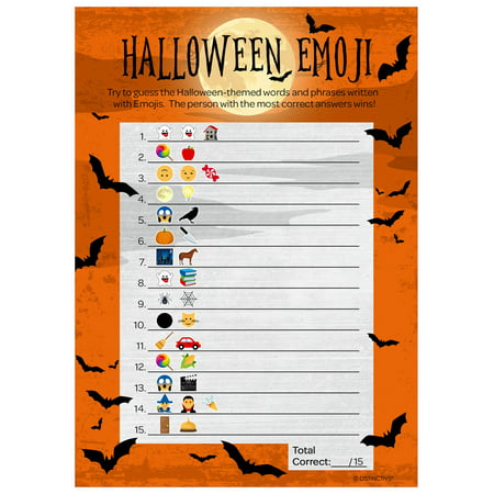 Halloween Emoji Party Game Guessing Game - 25 Activity Cards