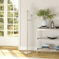thumbnail image 2 of Evelyn&Zoe Basso 2-Light Torchiere Floor Lamp with Glass Shade in Polished Nickel/Clear, 2 of 10