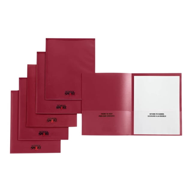 Folder School Smart TAKE Home Heavy Duty, color rojo, paquete de 24