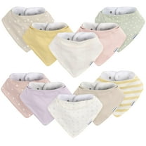 Gerber Baby Neutral Jersey Bandana Bib, 10-Pack, One Size