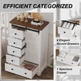 thumbnail image 4 of Farmhouse 5 Drawers Dresser, 47"H Chest of Drawers with Sliding Barn Door, Rustic Wood Dressers Organizer w/Adjustable Shelves for Bedroom, Living Room, Hallway, Entryway, Kitchen, White, 4 of 7