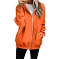 thumbnail image 3 of Yigetop Sweatshirt for Women Fall Winter Long Sleeve Shirts Oversized Tops Soft Fleece Comfy Loose Fit Casual Pullover for Daily Lounge Work Street Outfits Orange XL, 3 of 6