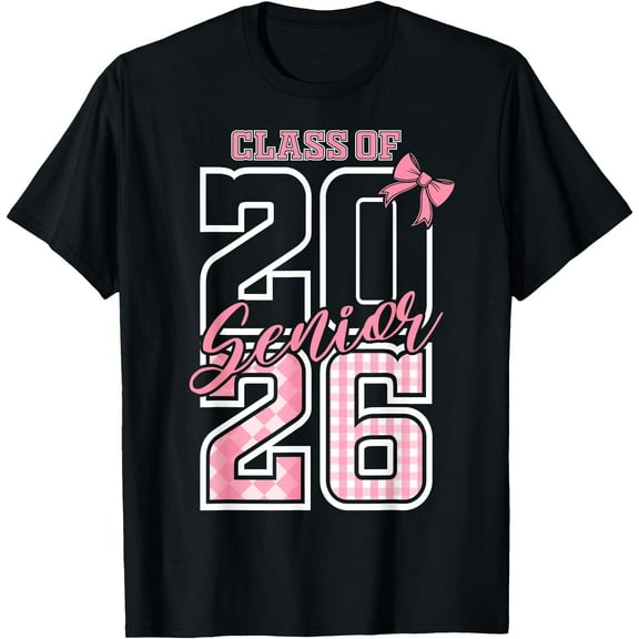 Hot Trending Tee With My Last First Day Senior Year 2026 Cute Pink Coquette Girls T-Shirt
