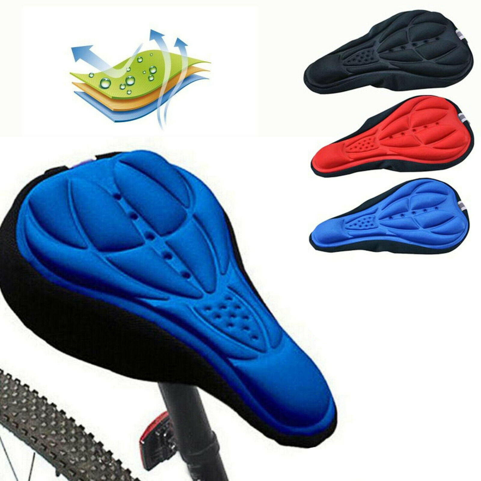 Men Women Bike Seat Saddle Cover Bicycle Cycling Padding BMX 3D Gel Cushion New