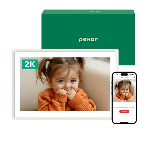 Marco digital de fotos Pexar de 11" con Wi‑Fi y pantalla táctil 2K