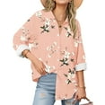 thumbnail image 2 of Ruimatai Womens Button Down Shirts Long Sleeve Collared Floral Print Plus Size Shirt Dressy Casual Business Work Blouses Tops, 2 of 5