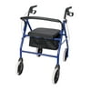 TINKSKY Steel and Nylon Walker with Wheels Black and Blue