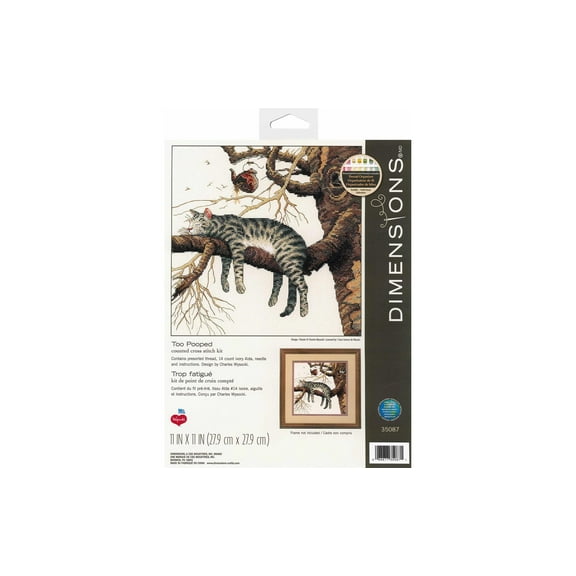 Dimensions Counted Cross Stitch Kit 11"X11"-Too Pooped (14 Count)