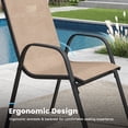 thumbnail image 4 of DIFY 5-Piece Patio Dining Set for 4, 40.6" Metal Round Table with 4 Stackable Chairs, Black&Brown, 4 of 8