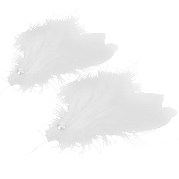 HOMEMAXS 1 Pair of Plume Hair Clips Wedding Bridal Hair Clips Small Hair Clips Retro Hair Accessories for Women Girls