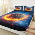thumbnail image 3 of Castle Fairy Abstract Football 3pcs Twin Sheet Sets,Ball Gamer Twin Fitted Sheet,Sport Rugby Breathable Flat Sheet,Lightweight Sport Room Decor, 3 of 7