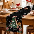 thumbnail image 5 of Christmas Deer Table Runner 108 Inches Long Farmhouse Dress Scarves, Winter Xmas Snowflakes Bow Tree Black Dining Tablerunner for Coffee Table/Kitchen Island/Party Décor, 13" x 108", 5 of 8