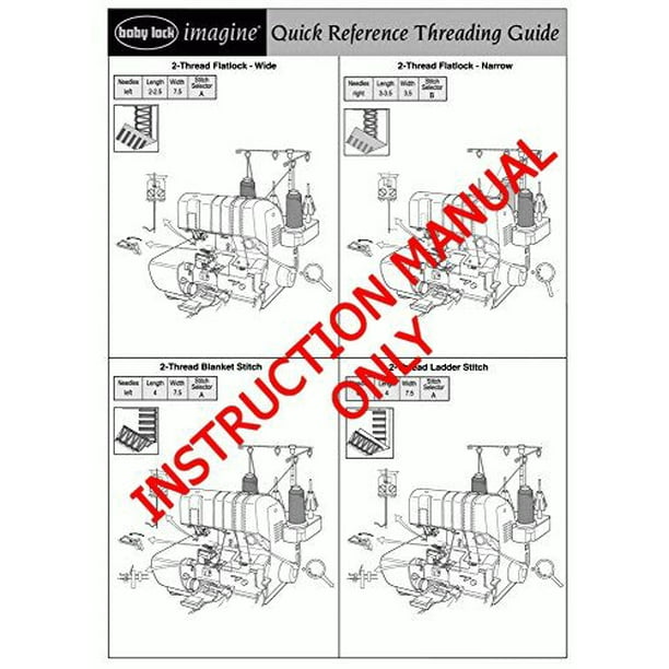 Baby Lock Imagine BLE1AT2 Serger Quick Threading Manual Reprint