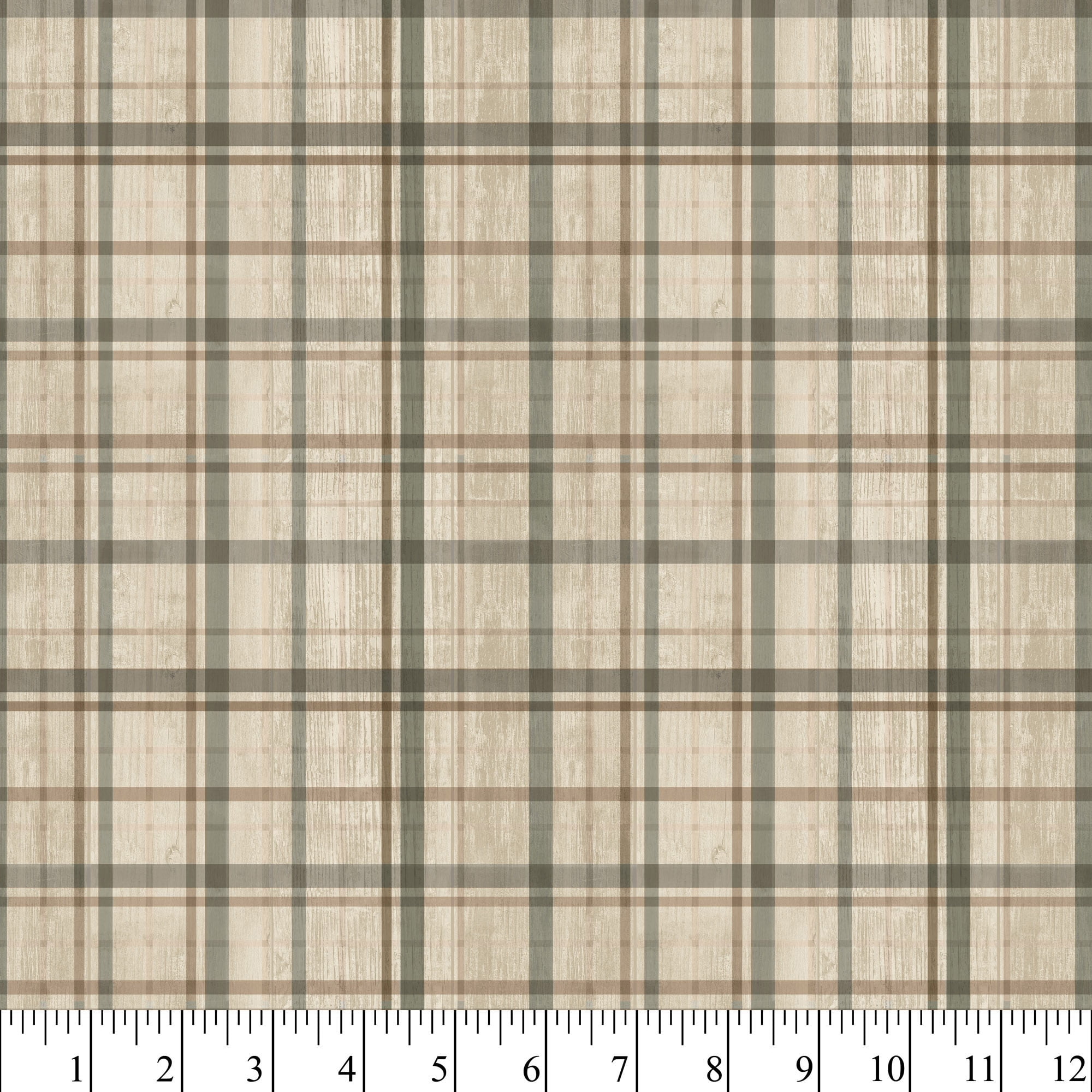 (2 pack) 1 Yard 100% Cotton Woodland Plaid, Oak, 44" Wide for Quilting & Sewing by David Textiles