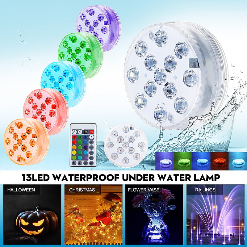 Rechargeable Hot Tub Lights,IP68 Waterproof Pond Lights with Wireless Charger,Pool Light Underwater,Bath Spa Light with Magnet&Suction Cups,Submersible LED Light for Fish Tank,Garden,Party,Decoration
