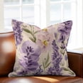 thumbnail image 2 of Spring Flowers Throw Pillow Cover Lavender Leaf Cotton Linen Cushion Cover Throw Pillow Case with Invisible Zipper for Couch Sofa Bed Chair Car 24x24 Inch, 2 of 14