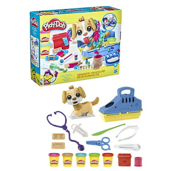 Play-Doh Care 'n Carry Vet Playset with Toy Dog, Includes 10 Vet Tools