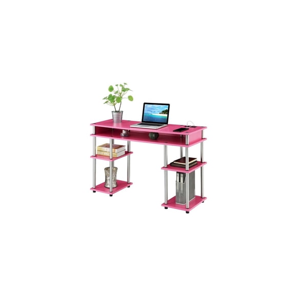 Student Desk with Charging Station - No Tools, Easy Assembly, Modern Design