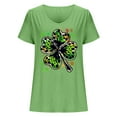 thumbnail image 4 of JURANMO Women's St. Patrick's Day Shirts Casual Cotton Comfy U Neck Lucky Clover Graphic Tee Tops 2025 Summer Short Sleeve Irish Shirt Green L Sales Today Clearance Prime Only, 4 of 5
