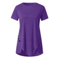 thumbnail image 5 of Pincandy Women Plus Size Button Solid Round Neck Flowy Babydoll Dresses 2025 Summer Short Sleeve Swing Shift Loose Casual Mini Tunic Dress,Purple,L, 5 of 6