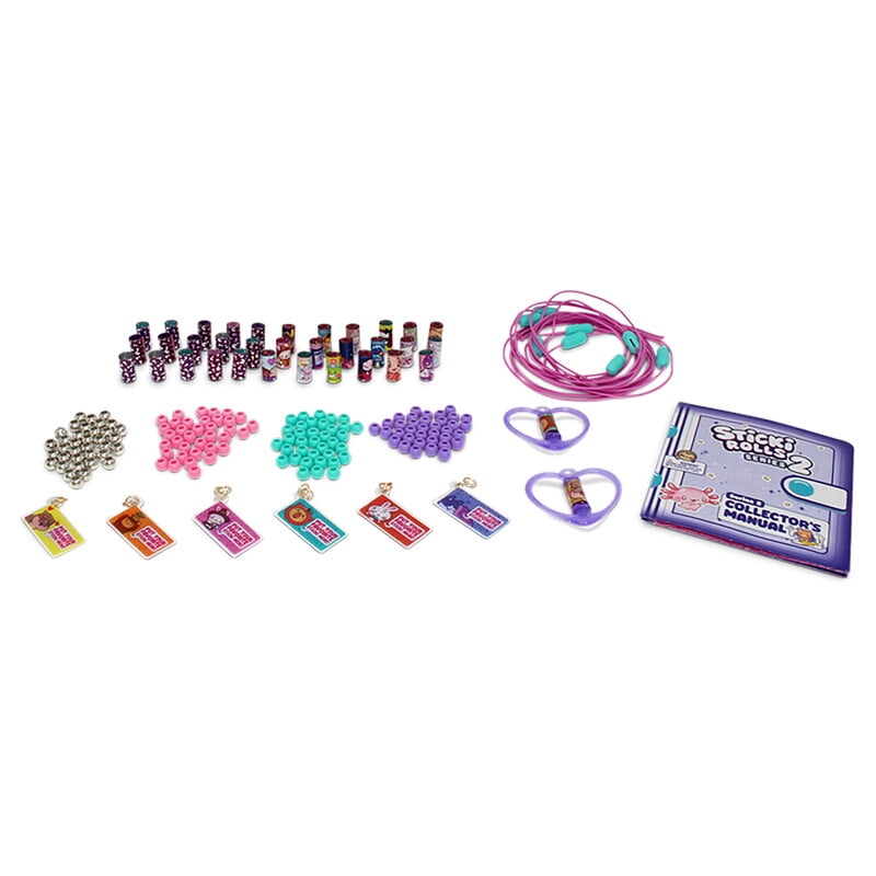 Sticki Rolls Sticki Station - DIY Sticker Jewelry Kit - 350 Mini Stickers - Builds 6 Bracelets & 2 Necklaces & 144 Beads - 1000+ Sticker Designs