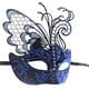 thumbnail image 2 of Máscara de mariposa de metal y hierro forjado con diamantes de imitación (azul) para mascarada/fiesta de carnaval/baile de graduación de disfraces sexys/boda, 2 of 5