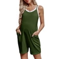 thumbnail image 5 of Maternity Women Solid Color Sleeveless Overalls Casual Loose Jumpsuit Shorts, 5 of 6