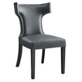 thumbnail image 2 of Modway Curve Solid Wood and Vegan Leather Dining Chair in Gray, 2 of 8