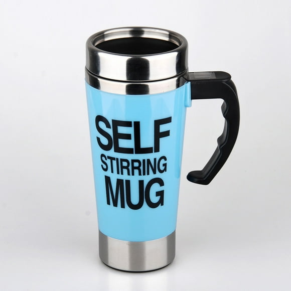 Zootealy Tasses 500ml Automatiques Électriques Paresseuses Auto-Mélangeantes à Double Isolation Tasse de Mélange pour Café et Lait Tasse Intelligente en Acier Inoxydable pour Mélange de Jus Vaisselle de Boisson Bleu