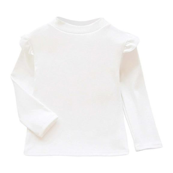Kids T Shirt Girls White Top Basic Crewneck Cottom Boy Shirt Clothes for Kids 6-7 Years