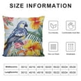 thumbnail image 6 of COMIO  Parrot Throw Pillow Cushion Cover, Tropic Pattern with Parrot Orchids and Hibiscus Flowers Hawaiian Jungle Style Image, Decorative Square Accent Pillow Case, White Yellow 2Pcs, 6 of 6