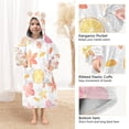 thumbnail image 3 of FORMRS Wearable Blanket Hoodie with Sleeves for Kids Cozy Flannel Sweatshirt, White Floral Orange, 3 of 7