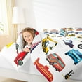 thumbnail image 4 of Manfei Boys Cars Full Size Comforter Sets,Cartoon Police Car Bedding Comforter Set,Fire Truck Excavator Bedding Sets For Teens Kid,Luxury Bedroom Decor Reversible,3pcs, 4 of 8