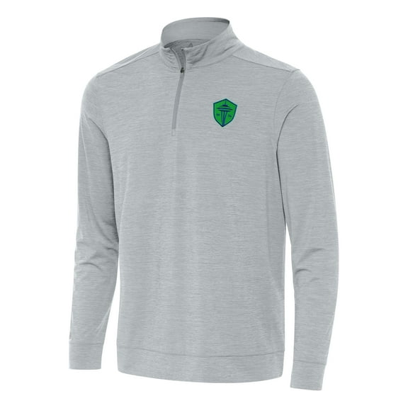 Men's Antigua Heather Gray Seattle Sounders FC Bright Quarter-Zip Top