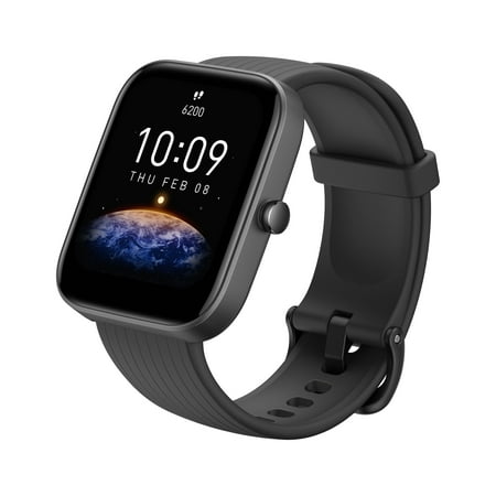 Amazfit Bip 3 Pro Smart Watch: 14-Day Battery Life - Black Silicone watchband