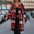 thumbnail image 4 of SYMOID Womens Red Plaid Shacket - Oversized Relaxed Fit Long Sleeve, Lightweight for Spring Fall, with Chest Pockets, Sizes S-XXL,Size L, 4 of 6