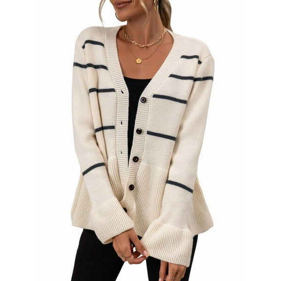 Women'S Cardigan Sweater 2025 Summer Fashion Oversized Sweater Knitted Work Jacket Set  M
