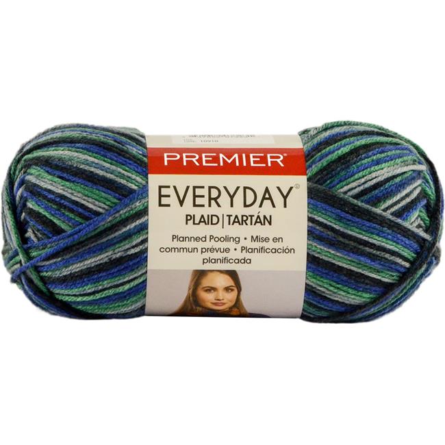 Premier Yarns Everyday PlaidNavy Green Plaid