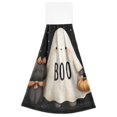 thumbnail image 2 of Halloween Specter Hold Pumpkin with Black Cat Hanging Towels with Loop Hand Towels Nylon Fastener Tape Design Dish Cloths 2 Pieces, 2 of 7