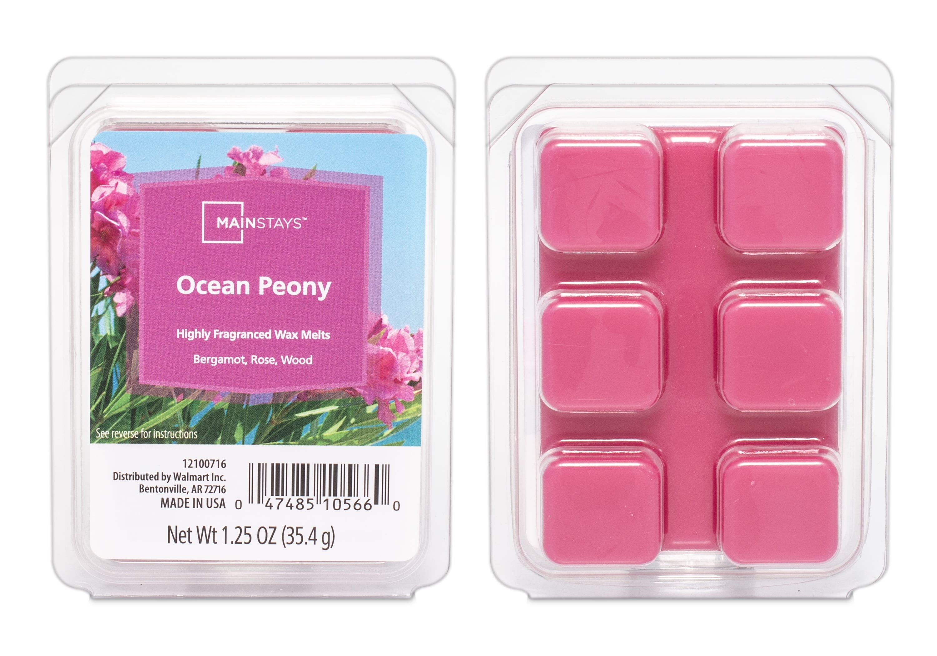 (6 pack) Mainstays Ocean Peony Scented Wax Melt, 1.25 oz