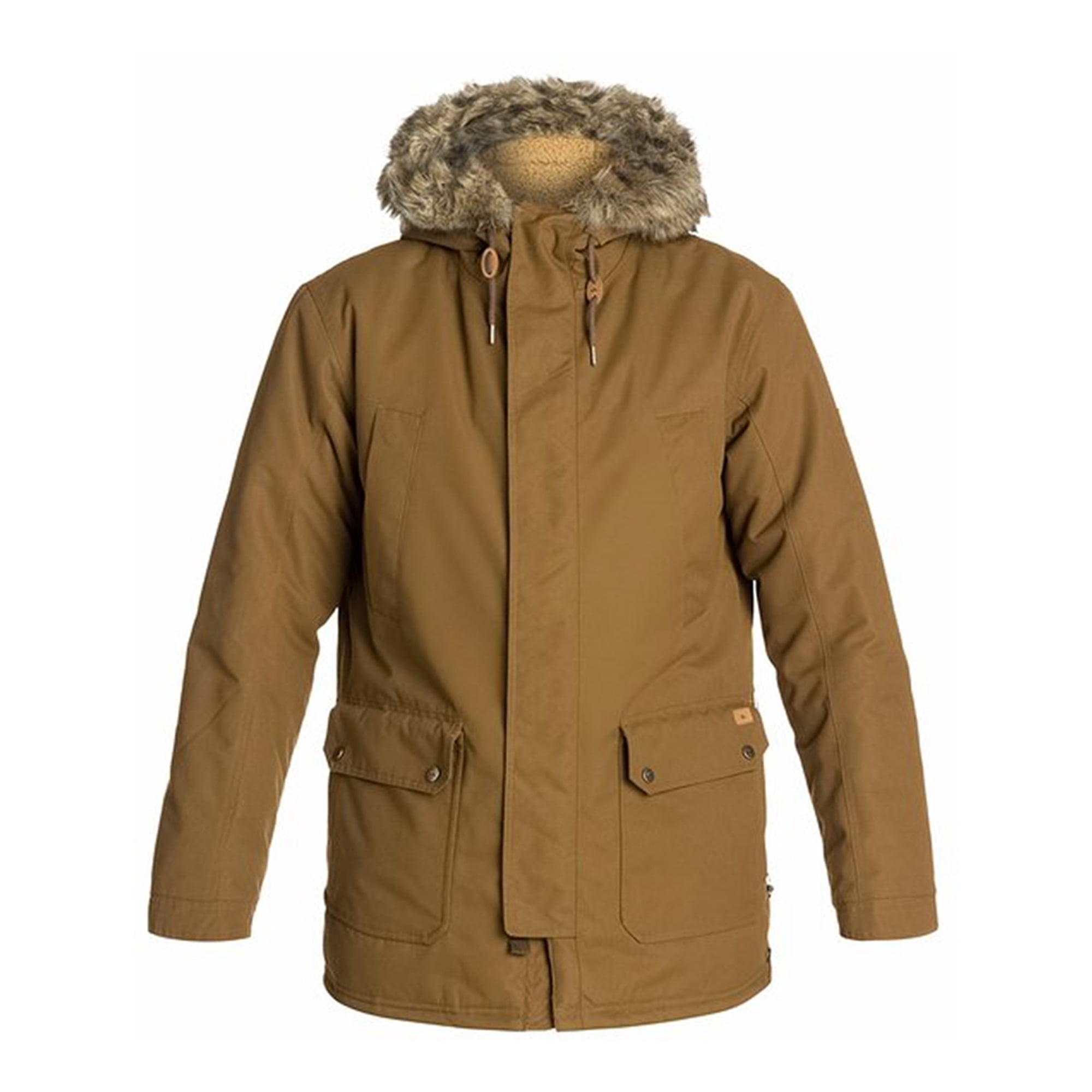 Quiksilver Mens Ferris Parka Coat Brown Large Other