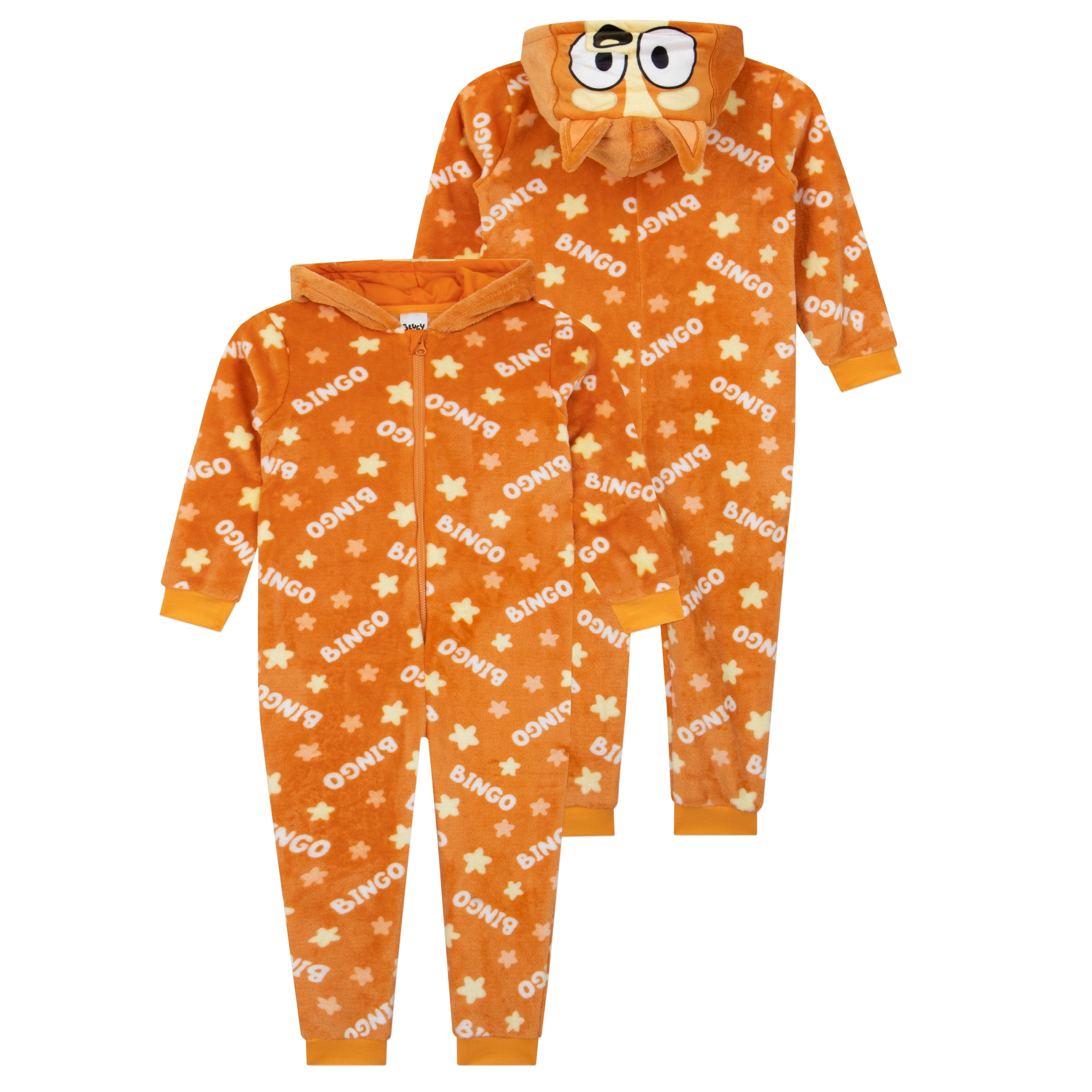 Bluey Boys Bingo Onesie With 3D Ears Orange Sizes 2T-8