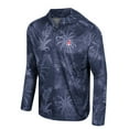thumbnail image 2 of Men's Colosseum Navy Arizona Wildcats Palms Printed Lightweight Quarter-Zip Hooded Top, 2 of 3
