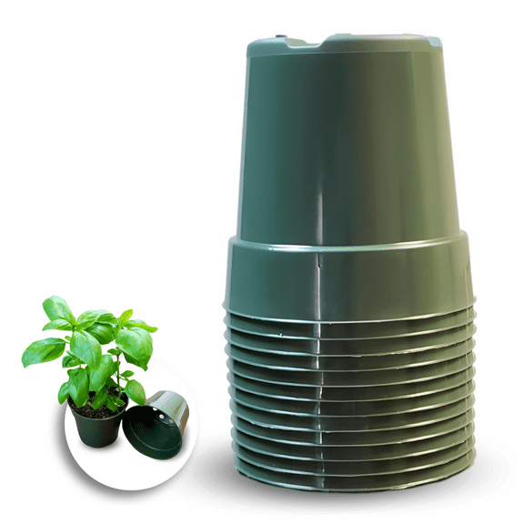 Harris Seeds - Dillen 4" Round Plastic Plant Nursery Pots - 12 Pots